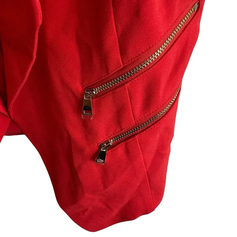 Cache Open Vest 6 Red NEW gold accents Drapery Sleeveless
